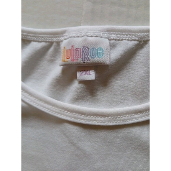 LuLaRoe Ashley T Shirt Womens 2XL White Rare Soft Feel New - Picture 7 of 16